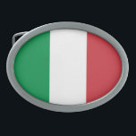 Italienische Flagge Ovale Gürtelschnalle<br><div class="desc">Die Nationalflagge Italiens.</div>
