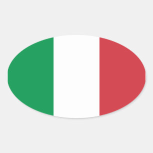 Italienische Flagge Ovaler Aufkleber