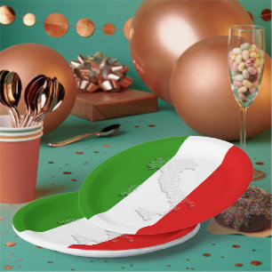 Italienische Flagge Pappteller