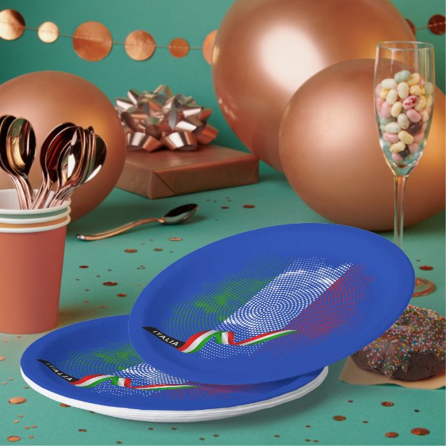 Italienische Flagge Pappteller (Multi)