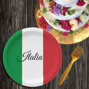 Italienische Flagge - Party, Geburtstag/Sport Pappteller