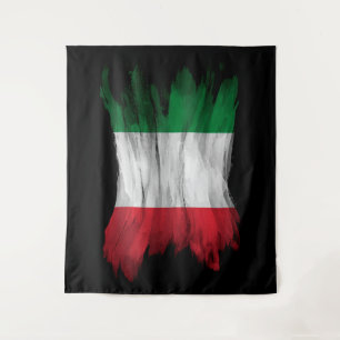 Italienische Flagge - Pinselstrich Wandteppich