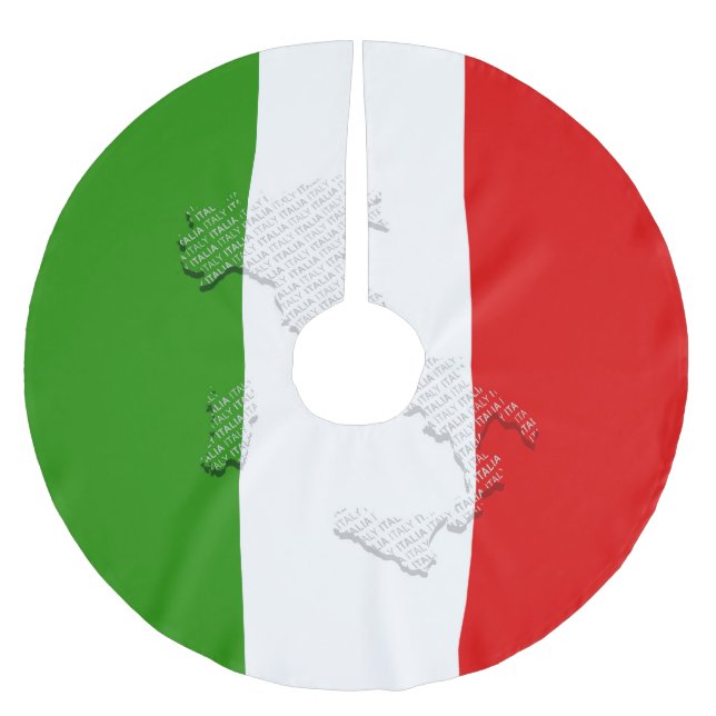 Italienische Flagge Polyester Weihnachtsbaumdecke (Vorderseite)