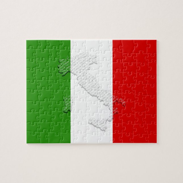 Italienische Flagge Puzzle (Horizontal)