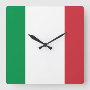 Italienische Flagge Quadratische Wanduhr