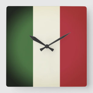Italienische Flagge Quadratische Wanduhr