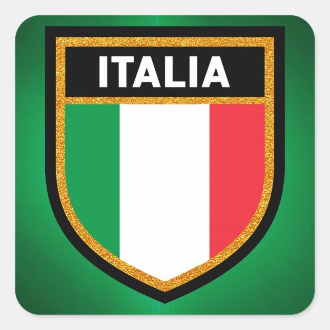 Italienische Flagge Quadratischer Aufkleber (Vorderseite)