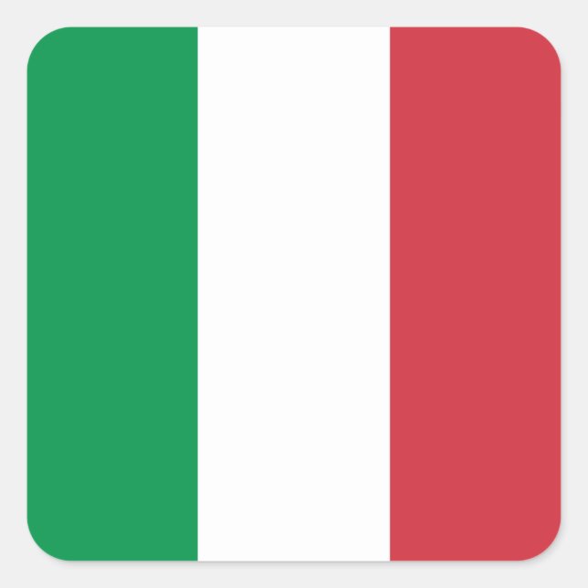 Italienische Flagge Quadratischer Aufkleber (Vorderseite)