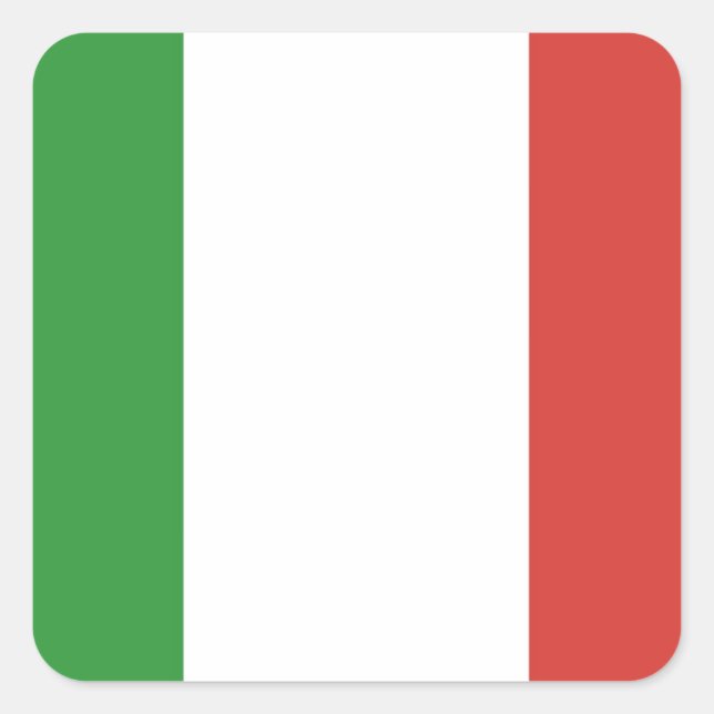 Italienische Flagge Quadratischer Aufkleber (Vorderseite)