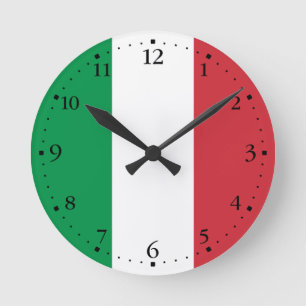 Italienische Flagge Runde Wanduhr
