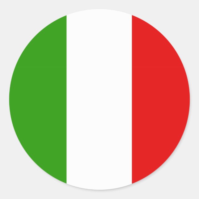 Italienische Flagge Runder Aufkleber (Vorderseite)
