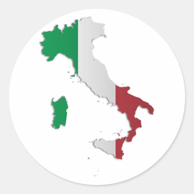 Italienische Flagge Runder Aufkleber (Vorderseite)