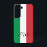Italienische Flagge Samsung Galaxy Hülle<br><div class="desc">Italienische Flagge von Italien benutzerdefinierte Monogramm Samsung Galaxy S22 Fall. Personalisierte Telefonabdeckung mit Tricolore Streifen.</div>