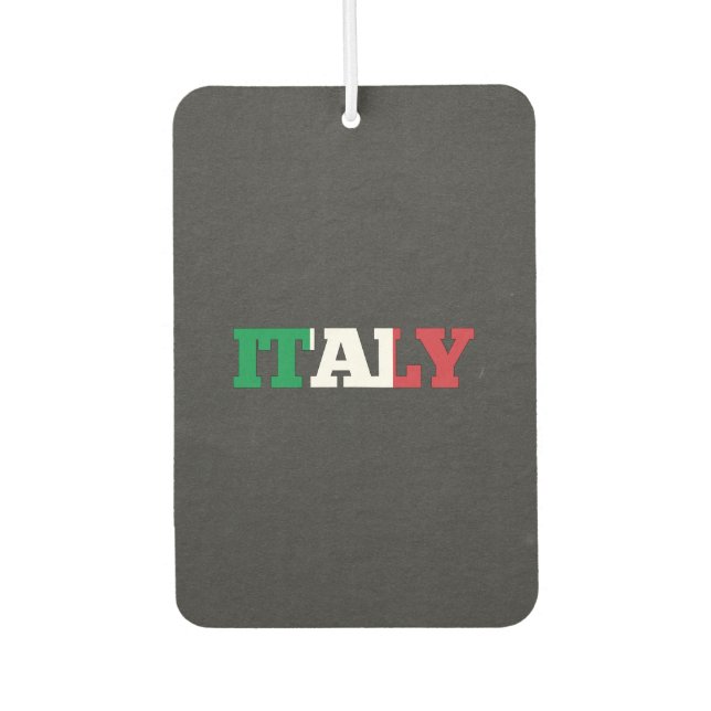 Italienische Flagge Schriftart Autolufterfrischer (Vorderseite)