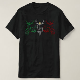 Italienische Flagge Scooter   Retro Motorrad Dreif T-Shirt