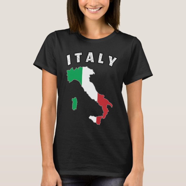 Italienische Flagge Souvenir Italienische Karte Vi T-Shirt (Vorderseite)