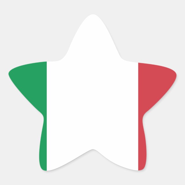 Italienische Flagge Stern-Aufkleber (Vorderseite)