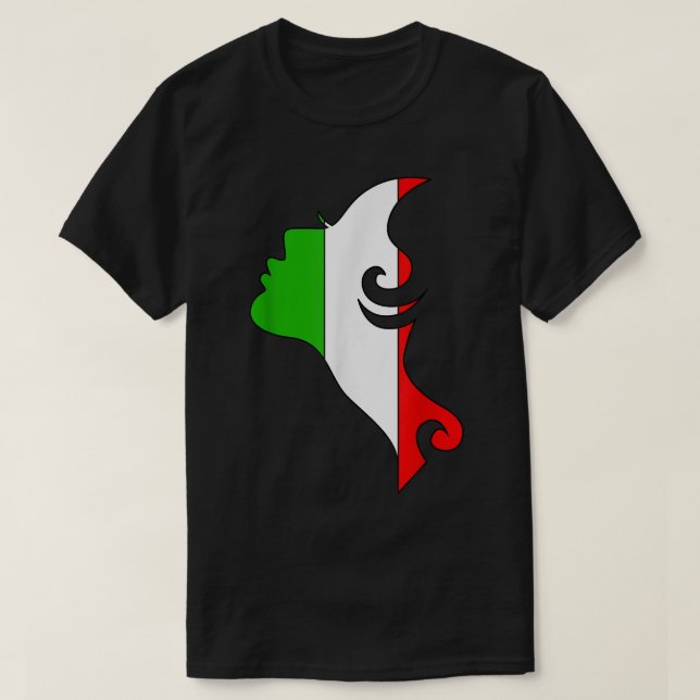 Italienische Flagge Stiefel Italien Neapel  T-Shirt (Design vorne)