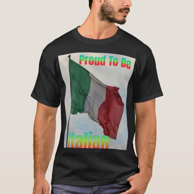 Italienische Flagge stolz zu sein T-Shirt (Vorderseite)
