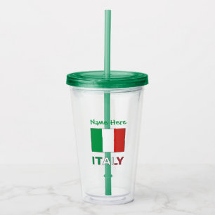 Italienische Flagge Tag der Republik Stolz Persona Acryltrinkbecher