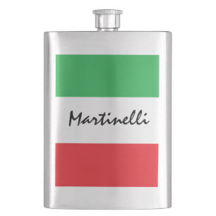 Italienische Flagge Tricolore Personalisierter Nam Flachmann