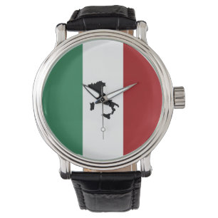 Italienische Flagge und Boot Armbanduhr