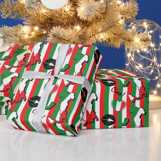 Italienische Flagge und Formen Geschenkpapier (Feiertage)