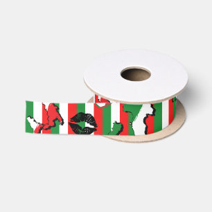 Italienische Flagge und Formen Satinband