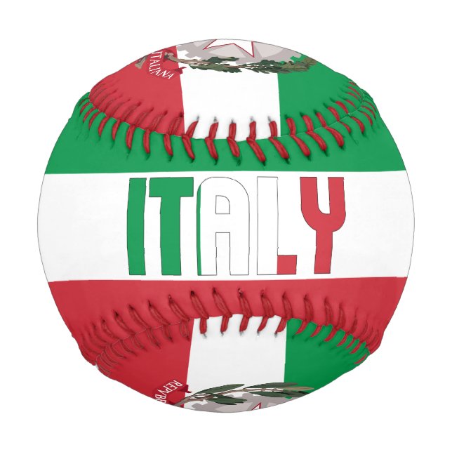 Italienische Flagge und Wappen Patriotischer Baseb Baseball (Vorderseite)