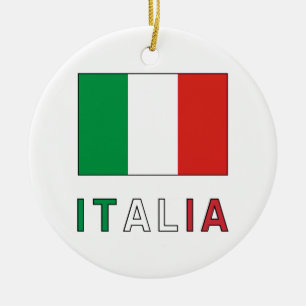 Italienische Flagge und Wort Keramikornament