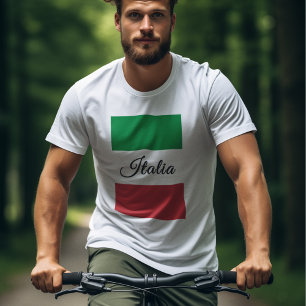 Italienische Flagge - Vertikal mit Italienisch im  T-Shirt