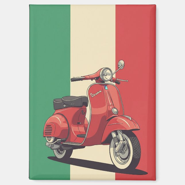 Italienische Flagge Vespa Magnet (Vorderseite)