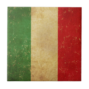Italienische Flagge Vintag Grunge Design Keramik T Fliese