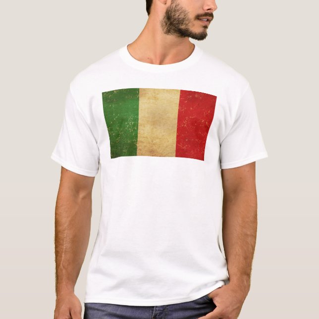Italienische Flagge Vintag Grunge Männer weiß T-Shirt (Vorderseite)