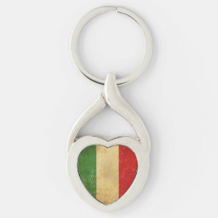 Italienische Flagge Vintag Grunge Metal Schlüssela Schlüsselanhänger