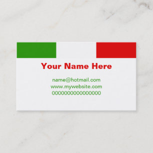 Italienische Flagge Visitenkarte