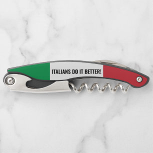 Italienische Flagge von Italien personalisierter f Kellnermesser