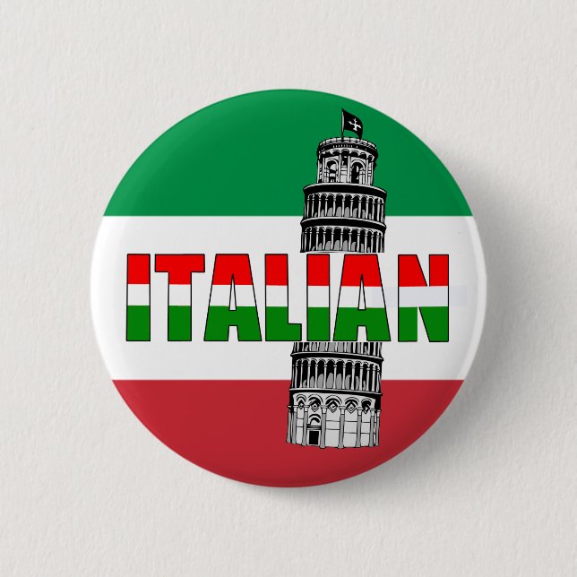 Italienische Flagge von Italien Pisa Button (Vorderseite)