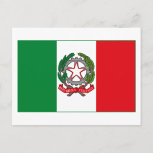 Italienische Flagge w COA (light) Postkarte