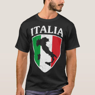 Italienische Flagge Wappen Karte Italienisch Itali T-Shirt