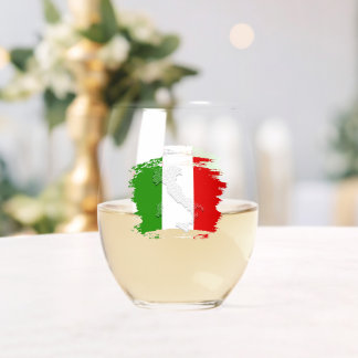 Italienische Flagge Weinglas Ohne Stiel