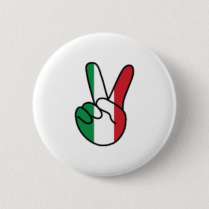 Italienische Flagge / Zeichen Button
