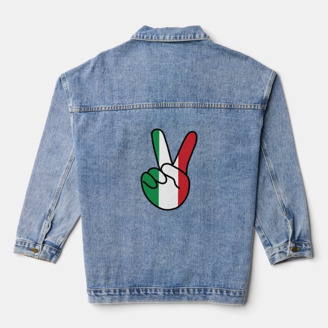 Italienische Flagge / Zeichen Jeansjacke (Rückseite)