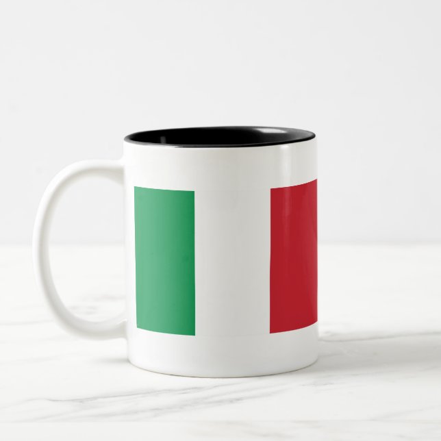 Italienische Flagge Zweifarbige Tasse (Links)