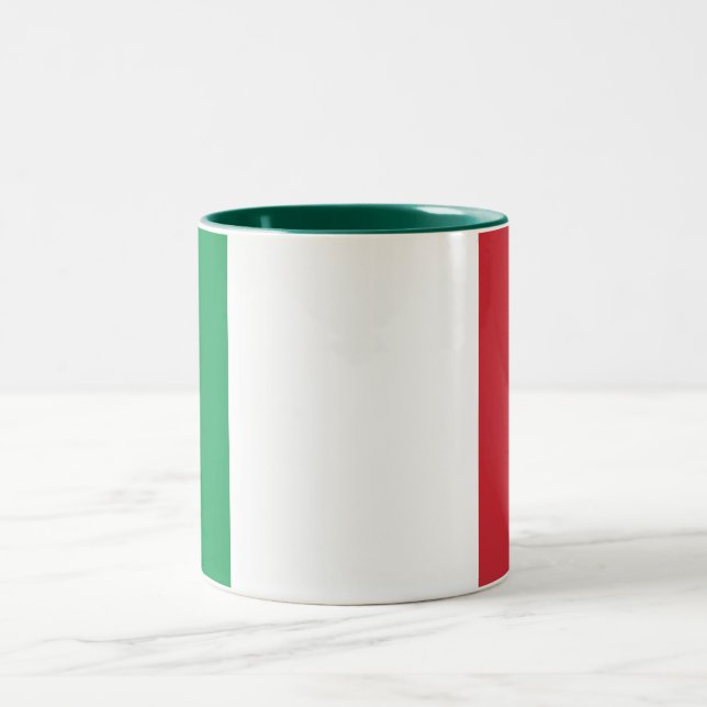 Italienische Flagge Zweifarbige Tasse (Mittel)