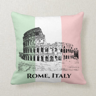 Italienische Flaggen Farben Kolosseum Design Kissen