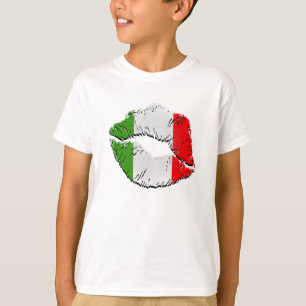 Italienische Flaggen-Lippen T-Shirt