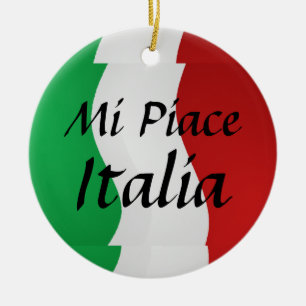 Italienische Flaggen-Verzierung MI Piace Italien Keramikornament