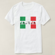 Italienische Flaggenfarben & Roller in Grün/Weiß/R