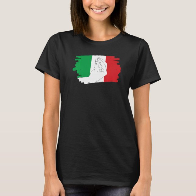 Italienische Flaggenhand Symbol Italiano Hand Gest T-Shirt (Vorderseite)